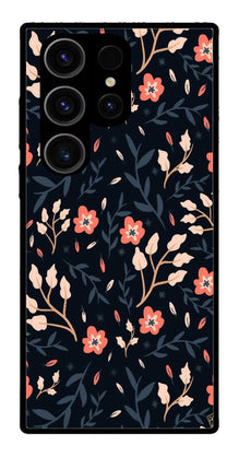 Floral Pattern Metal Mobile Case for Samsung Galaxy S24 Ultra 5G