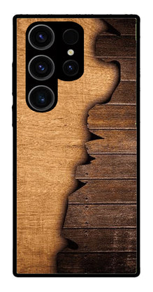 Wooden Design Metal Mobile Case for Samsung Galaxy S24 Ultra 5G