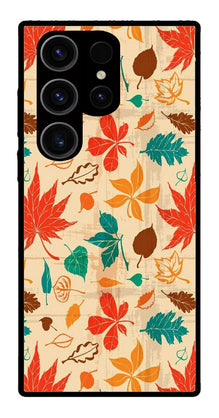 Leafs Design Metal Mobile Case for Samsung Galaxy S24 Ultra 5G