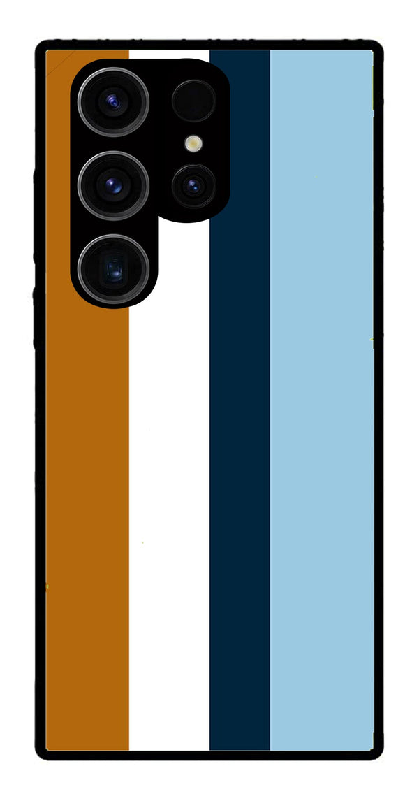 MultiColor Pattern Metal Mobile Case for Samsung Galaxy S24 Ultra 5G   (Design No -17)