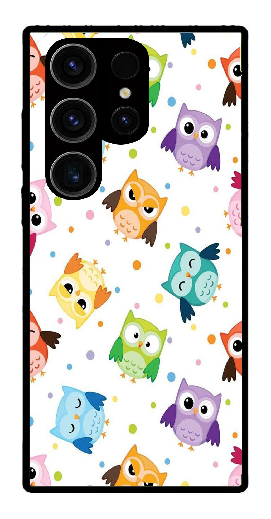 Owls Pattern Metal Mobile Case for Samsung Galaxy S24 Ultra 5G   (Design No -20)