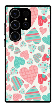 Hearts Pattern Metal Mobile Case for Samsung Galaxy S24 Ultra 5G