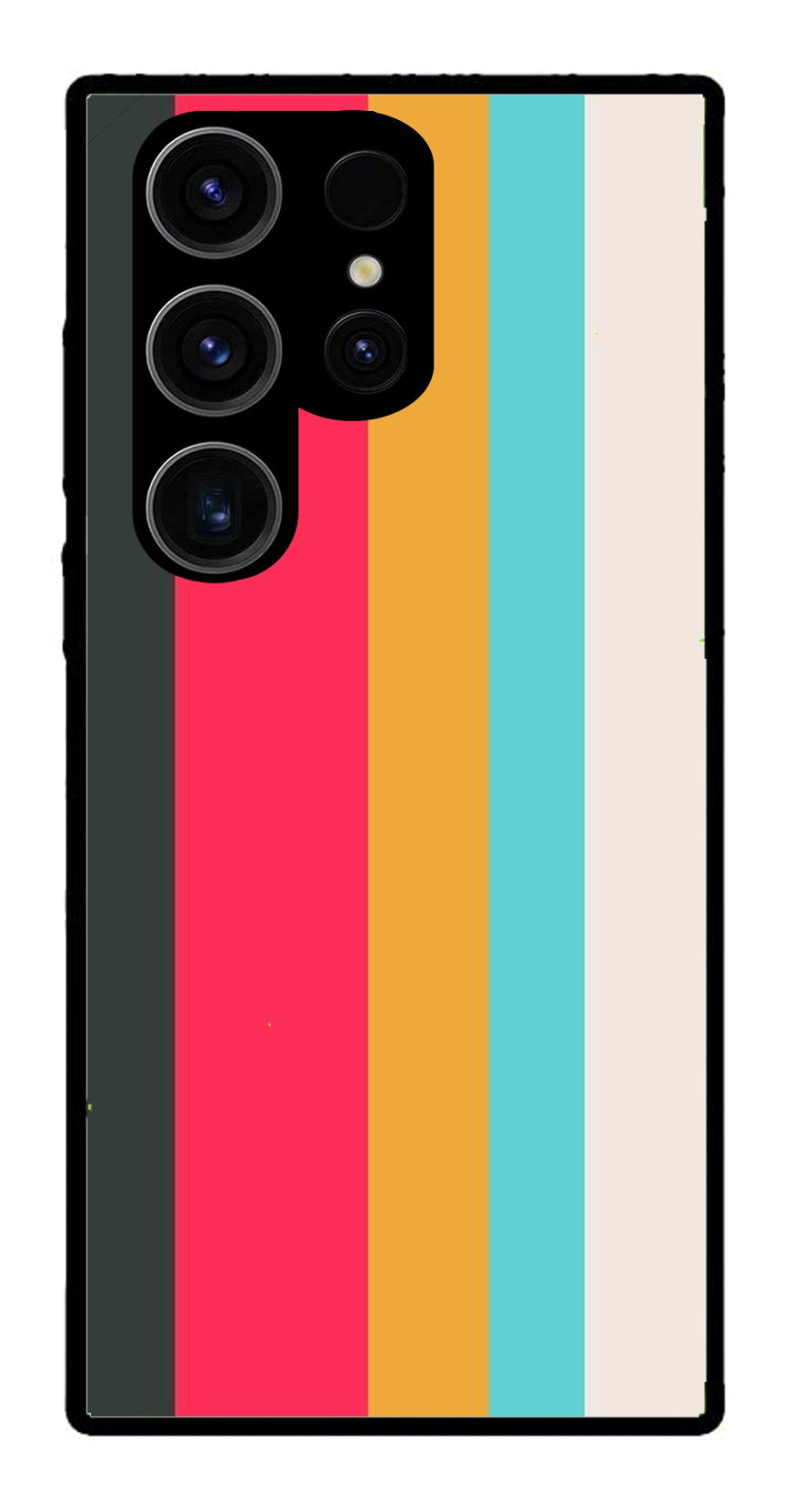 Muted Rainbow Metal Mobile Case for Samsung Galaxy S24 Ultra 5G   (Design No -31)