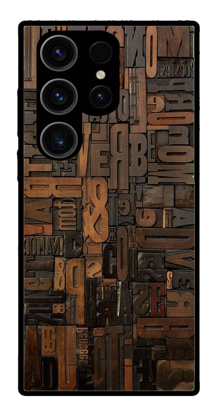 Alphabets Metal Mobile Case for Samsung Galaxy S24 Ultra 5G   (Design No -32)