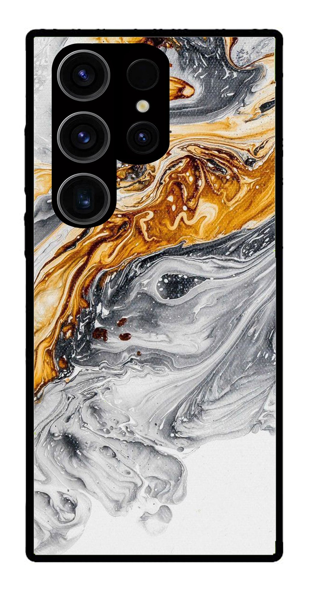 Marble Pattern Metal Mobile Case for Samsung Galaxy S24 Ultra 5G   (Design No -36)