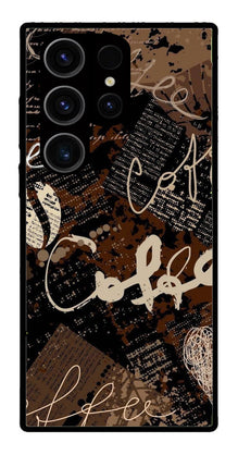 Coffee Pattern Metal Mobile Case for Samsung Galaxy S24 Ultra 5G