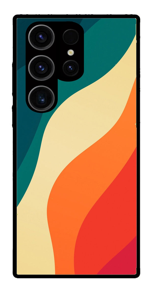 Muted Rainbow Metal Mobile Case for Samsung Galaxy S24 Ultra 5G   (Design No -39)