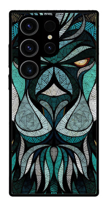 Lion Pattern Metal Mobile Case for Samsung Galaxy S24 Ultra 5G