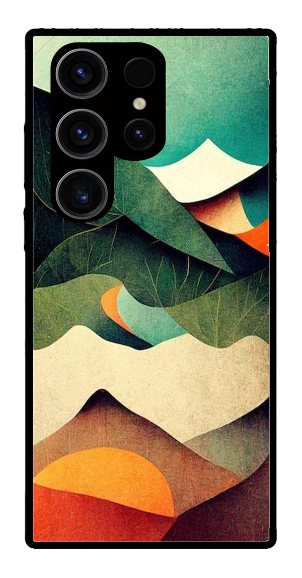 MultiColor Pattern Metal Mobile Case for Samsung Galaxy S24 Ultra 5G   (Design No -43)