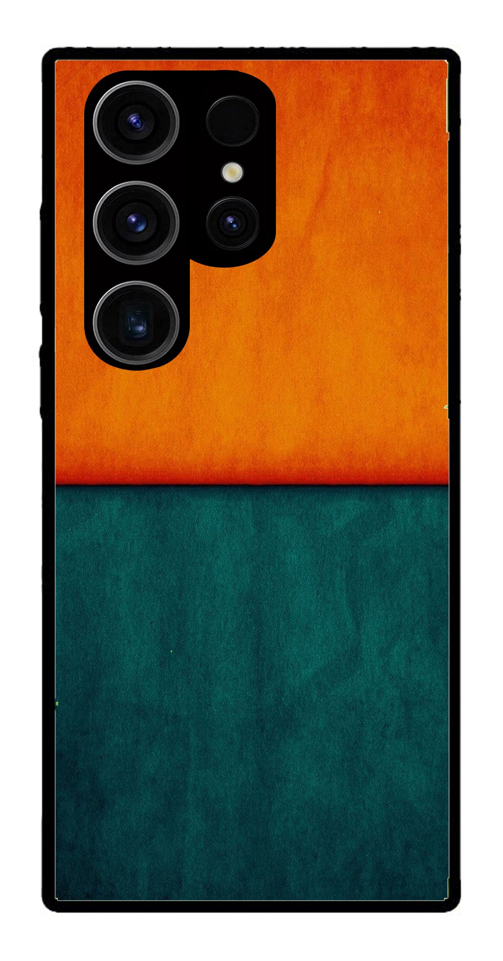 Orange Green Pattern Metal Mobile Case for Samsung Galaxy S24 Ultra 5G   (Design No -45)