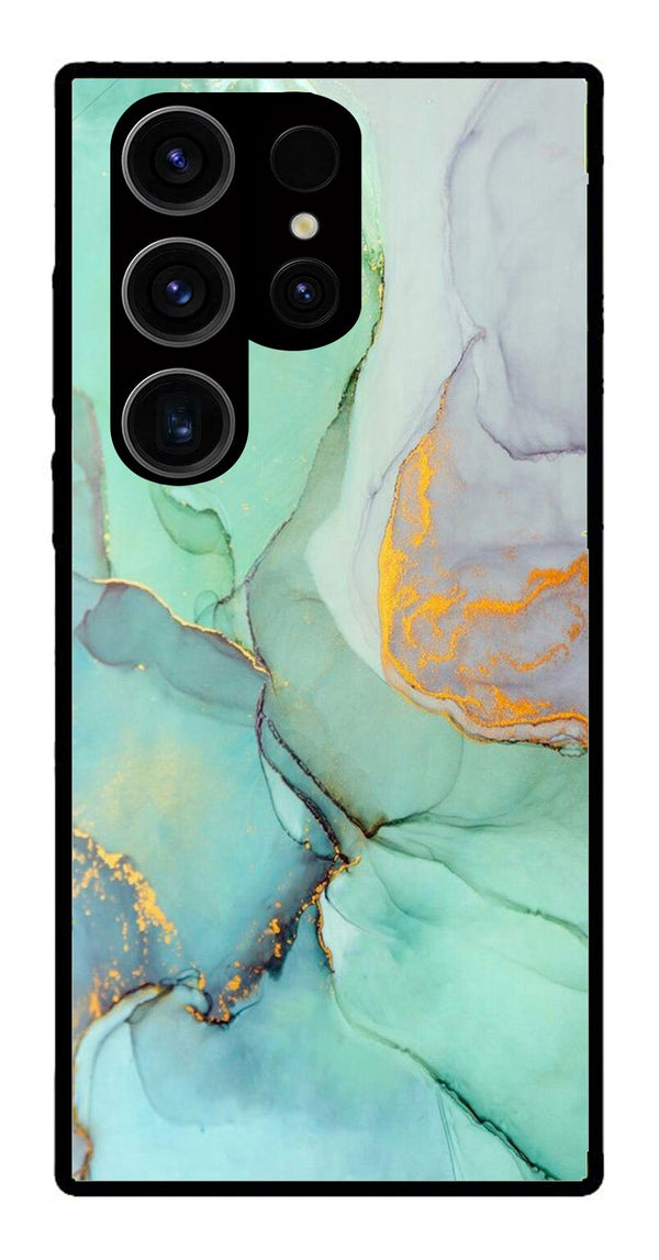 Marble Design Metal Mobile Case for Samsung Galaxy S24 Ultra 5G   (Design No -46)