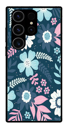 Flower Leaves Design Metal Mobile Case for Samsung Galaxy S24 Ultra 5G