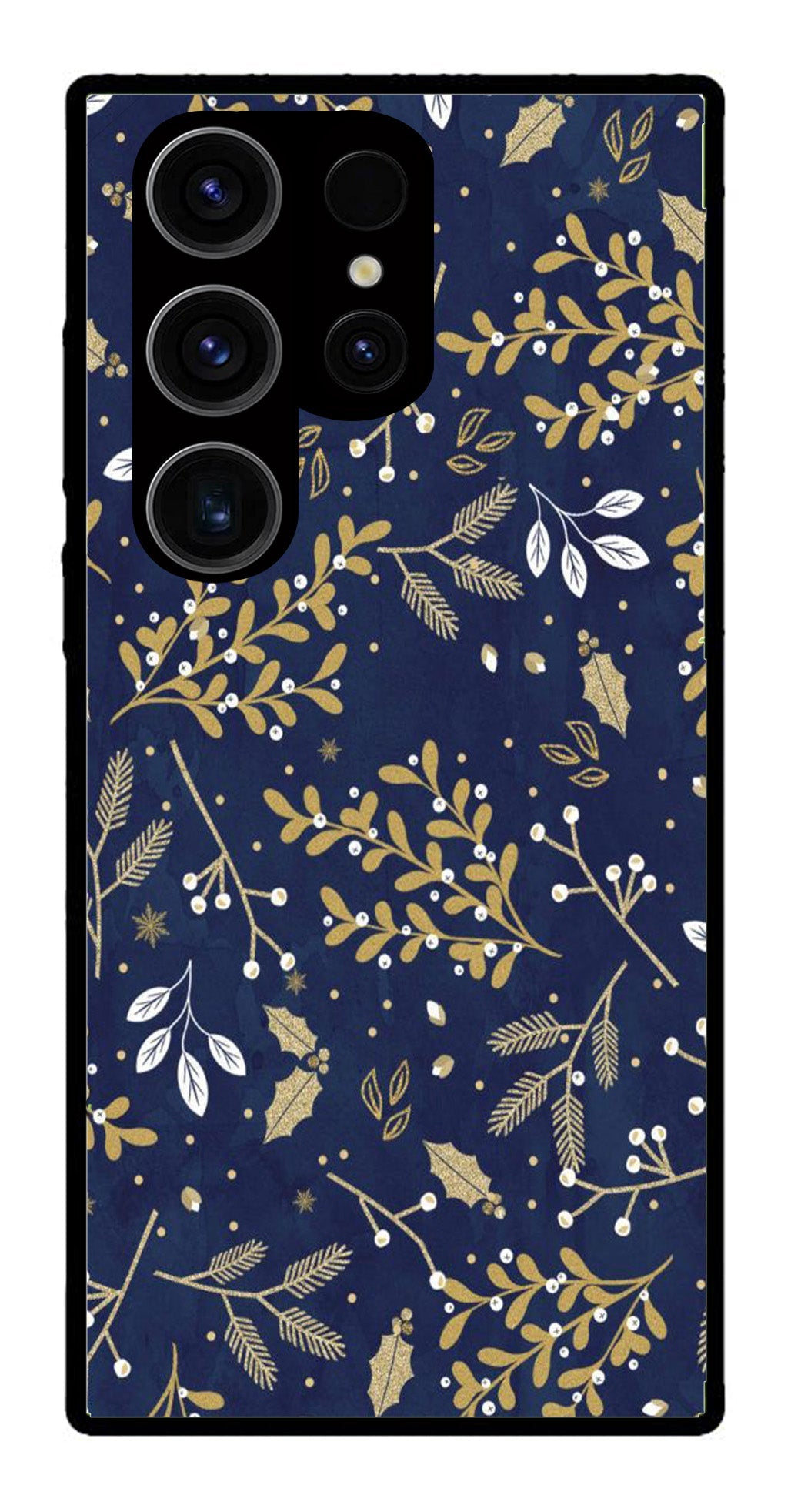 Floral Pattern  Metal Mobile Case for Samsung Galaxy S24 Ultra 5G   (Design No -52)