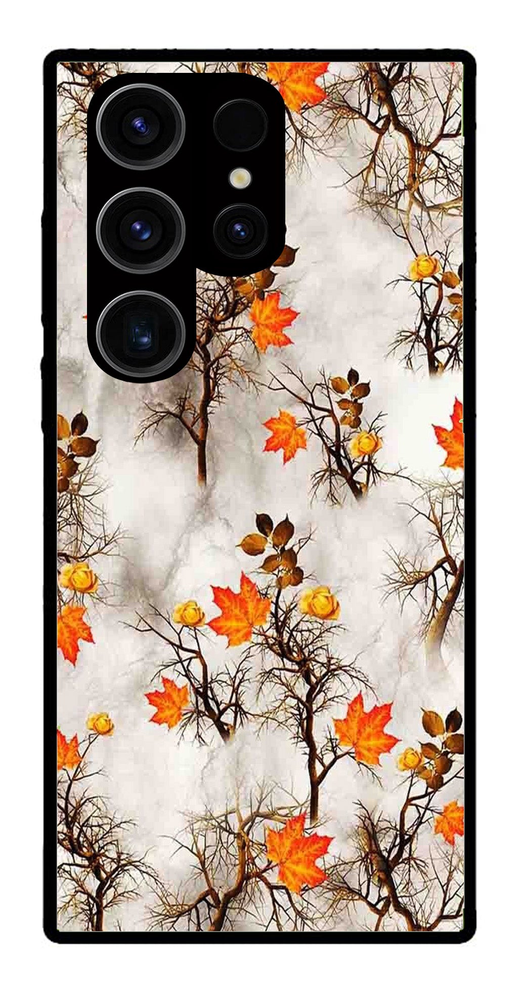 Autumn leaves Metal Mobile Case for Samsung Galaxy S24 Ultra 5G   (Design No -55)