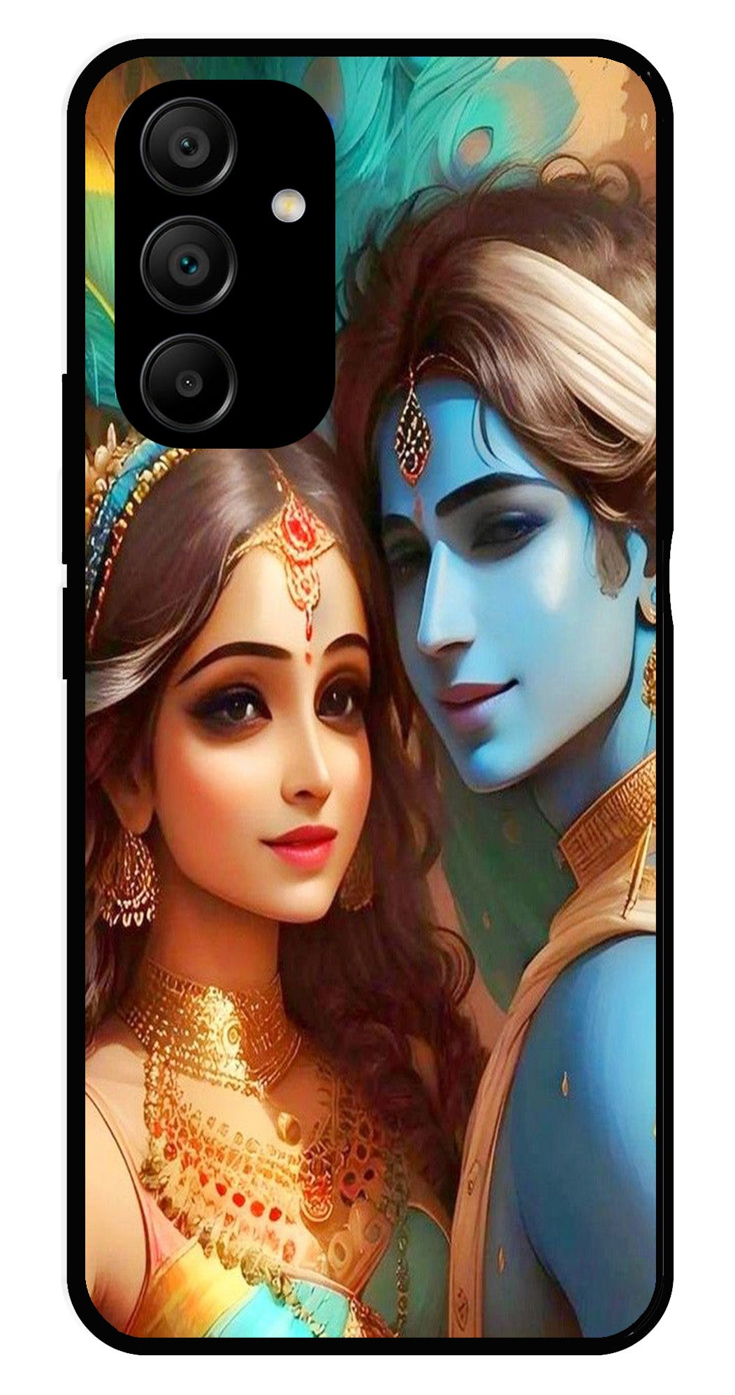Lord Radha Krishna Metal Mobile Case for Samsung Galaxy A25 5G   (Design No -01)