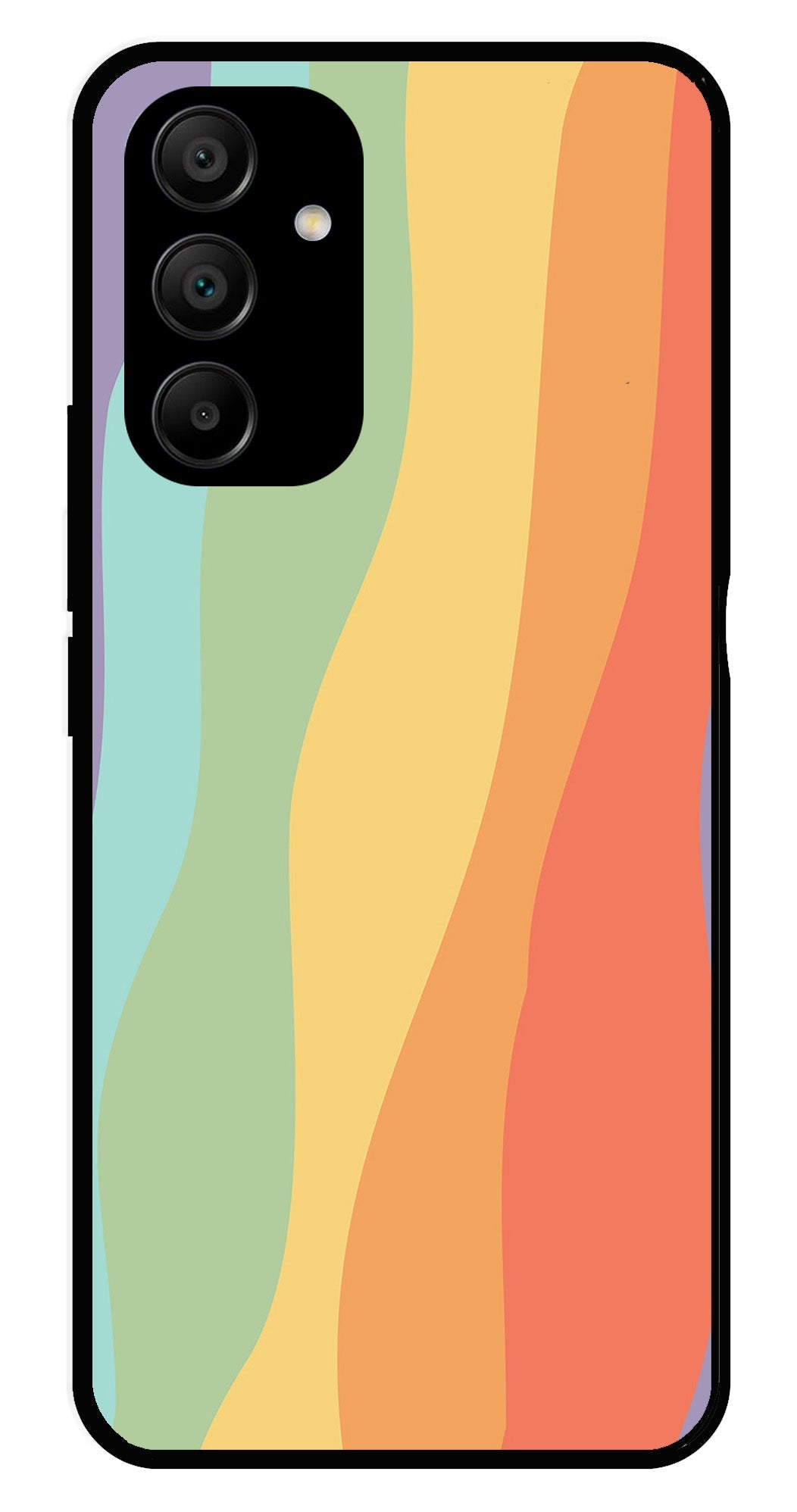 Muted Rainbow Metal Mobile Case for Samsung Galaxy A25 5G   (Design No -02)