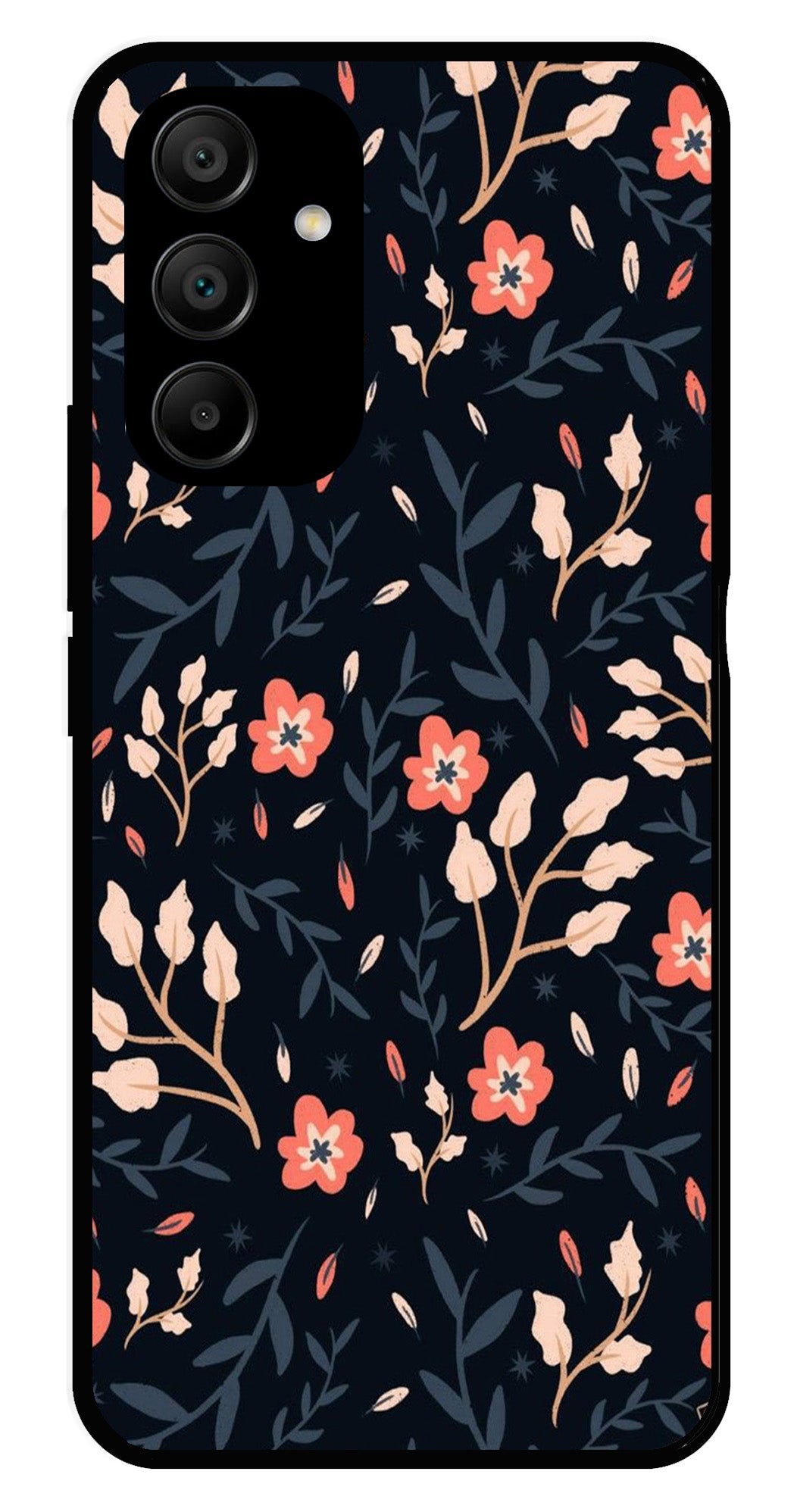 Floral Pattern Metal Mobile Case for Samsung Galaxy A25 5G   (Design No -10)