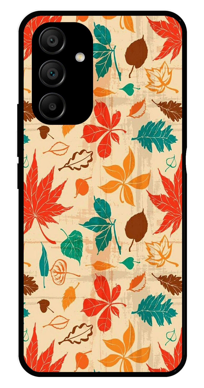 Leafs Design Metal Mobile Case for Samsung Galaxy A15 5G   (Design No -14)