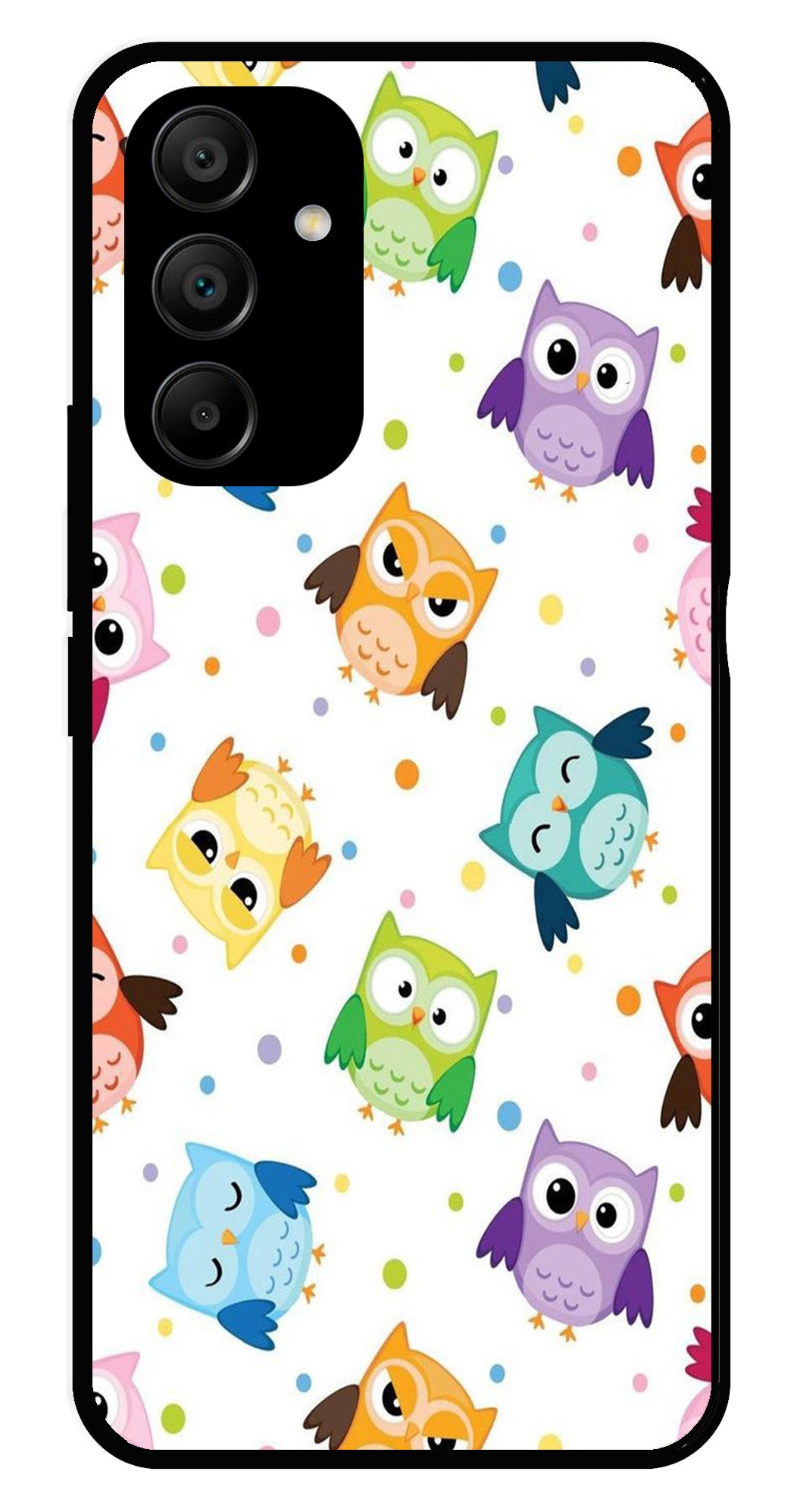 Owls Pattern Metal Mobile Case for Samsung Galaxy A25 5G   (Design No -20)
