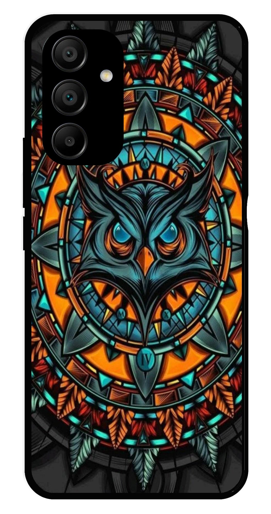 Owl Pattern Metal Mobile Case for Samsung Galaxy A25 5G   (Design No -42)