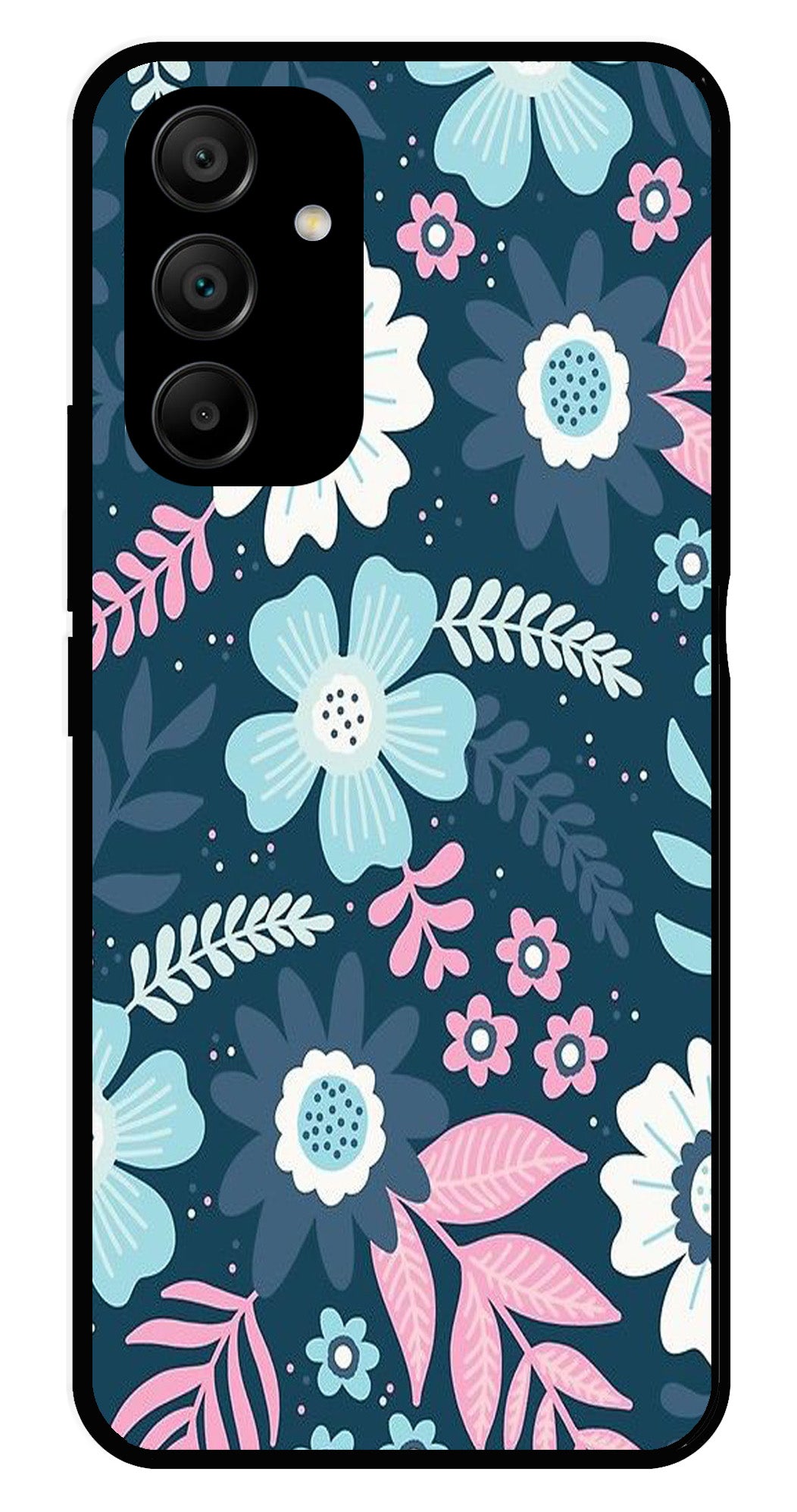Flower Leaves Design Metal Mobile Case for Samsung Galaxy A25 5G   (Design No -50)