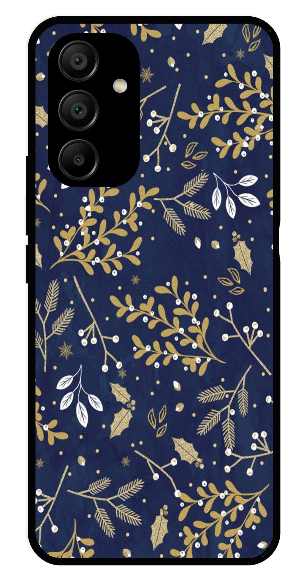 Floral Pattern  Metal Mobile Case for Samsung Galaxy A25 5G   (Design No -52)