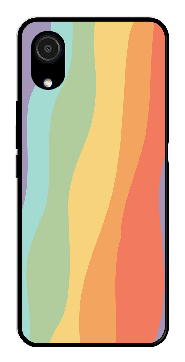 Muted Rainbow Metal Mobile Case for Samsung Galaxy A03 Core   (Design No -02)