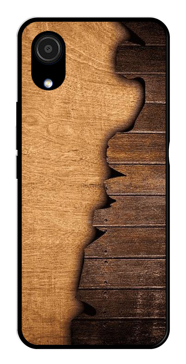 Wooden Design Metal Mobile Case for Samsung Galaxy A03 Core   (Design No -13)