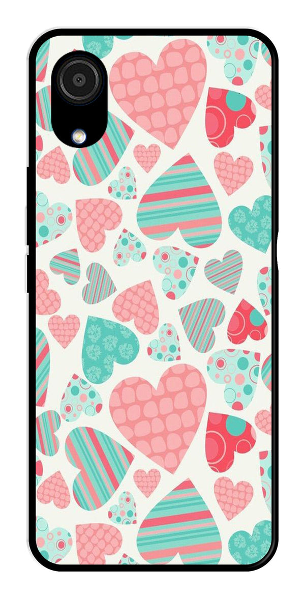 Hearts Pattern Metal Mobile Case for Samsung Galaxy A03 Core   (Design No -22)