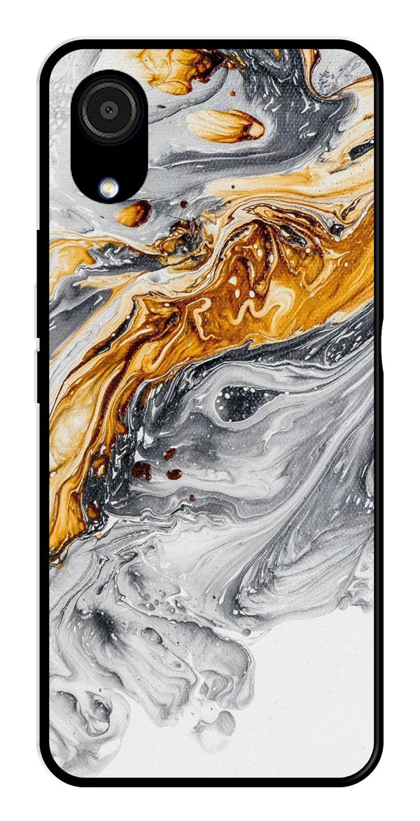 Marble Pattern Metal Mobile Case for Samsung Galaxy A03 Core   (Design No -36)