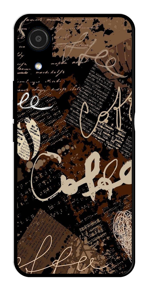 Coffee Pattern Metal Mobile Case for Samsung Galaxy A03 Core   (Design No -37)