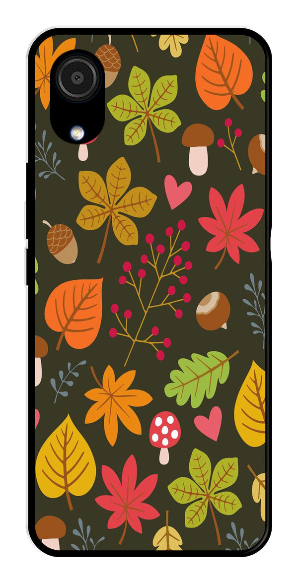 Leaves Design Metal Mobile Case for Samsung Galaxy A03 Core   (Design No -51)