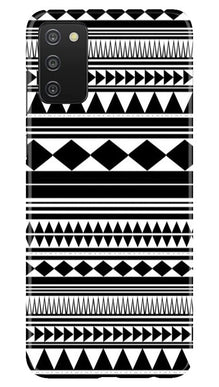 Black white Pattern Mobile Back Case for Samsung Galaxy A03s (Design - 5)