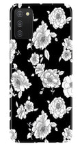 White flowers Black Background Case for Samsung Galaxy A03s