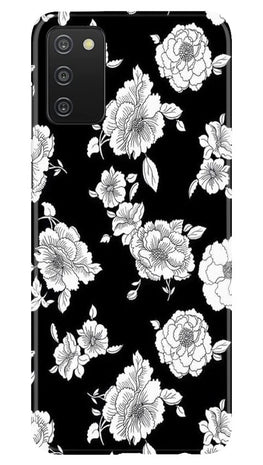 White flowers Black Background Case for Samsung Galaxy A03s