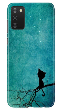 Moon cat Mobile Back Case for Samsung Galaxy A03s (Design - 70)