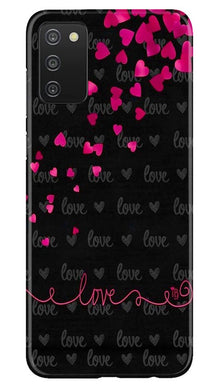 Love in Air Mobile Back Case for Samsung Galaxy A03s (Design - 89)