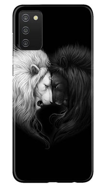 Dark White Lion Mobile Back Case for Samsung Galaxy A03s  (Design - 140)