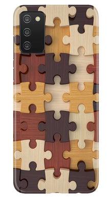 Puzzle Pattern Mobile Back Case for Samsung Galaxy A03s (Design - 217)