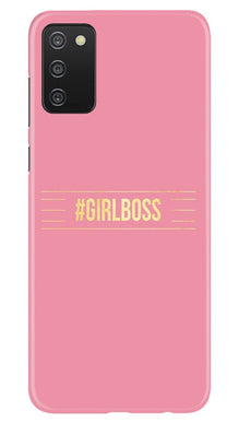 Girl Boss Pink Mobile Back Case for Samsung Galaxy A03s (Design - 263)