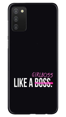 Like a Girl Boss Mobile Back Case for Samsung Galaxy A03s (Design - 265)