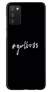 #GirlBoss Mobile Back Case for Samsung Galaxy A03s (Design - 266)