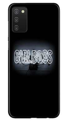 Girl Boss Black Mobile Back Case for Samsung Galaxy A03s (Design - 268)