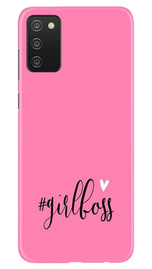 Girl Boss Pink Mobile Back Case for Samsung Galaxy A03s (Design - 269)