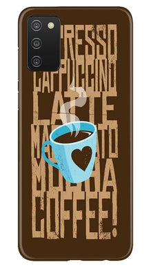 Love Coffee Mobile Back Case for Samsung Galaxy A03s (Design - 351)