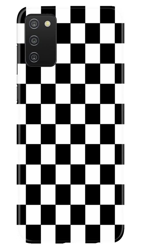 Black White Boxes Mobile Back Case for Samsung Galaxy A03s (Design - 372)