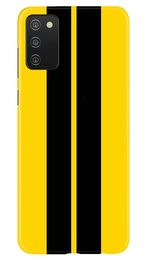 Black Yellow Pattern Mobile Back Case for Samsung Galaxy A03s (Design - 377)
