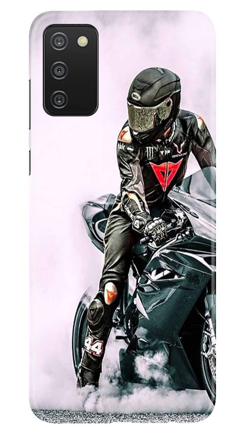 Biker Mobile Back Case for Samsung Galaxy A03s (Design - 383)