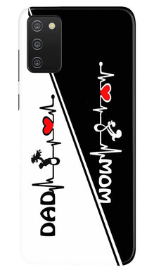 Love Mom Dad Mobile Back Case for Samsung Galaxy A03s (Design - 385)