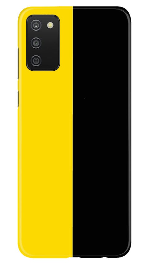 Black Yellow Pattern Mobile Back Case for Samsung Galaxy A03s (Design - 397)
